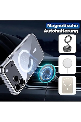 Apple iPhone 17 Pro Uyumlu Magsafe Destekli Darbeye Dayanıklı Şeffaf Kılıf