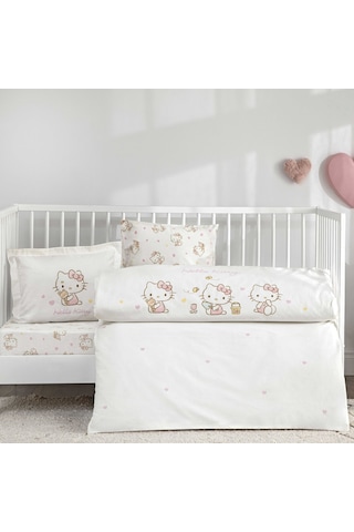 Taç Lisanslı Hello Kitty Cute Baby Pamuk Bebek Nevresim Takımı 000000001000050725