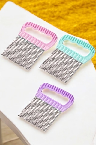 Mybru Paslanmaz Çelik Chips Chopper Patates Sebze Ve Meyve Dilimleyici Şekillendirici Karışık Renk Metal