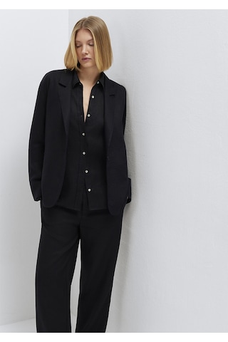 Mavi - Siyah Keten Blazer 1110850-900