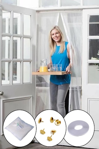 Mıknatıslı Manyetik Kapı Sinekliği Sineklik Tülü Perde 60cm X 21