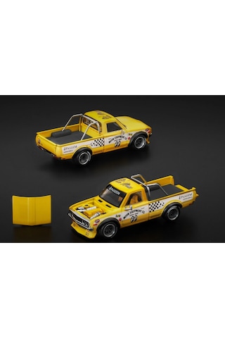 Pop Race Pandem Datsun 620 Moon Equipped Sarı 1:64 Diecast Model Araba Pr64-250