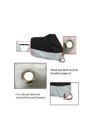 Sones 190t Motosiklet Yağmur Kapakları Toz Geçirmez Yağmur Uv Dayanıklı Toz Önleme Kapakları, Boyut: Xxxxl Siyah