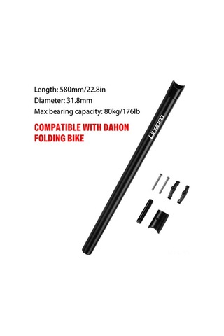 Dancemonkey Hafif Katlanabilir Bisiklet Koltuk Direği, 580x31.8mm Gümüş Gümüş