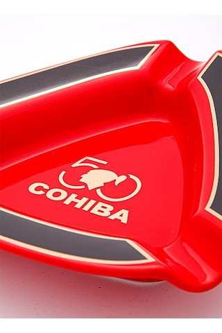 Cohiba 50. Yıl Kırmızı-siyah Üçlü Porselen Puro Küllüğü