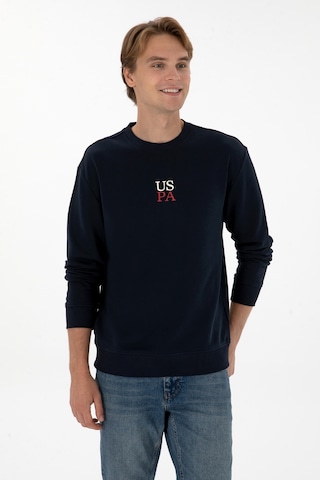U.S. Polo Assn. Erkek Bisiklet Yaka Comfort Fit Lacivert Basic Sweatshirt 50313760-VR033