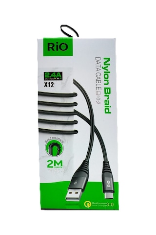 Rio Tech 2 Metre Nylon Örgülü Type-c Data Ve Şarj Kablosu