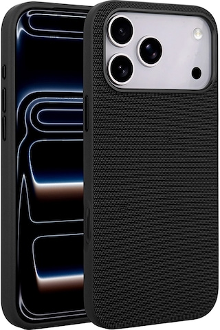 Maks Technology Apple Uyumlu iPhone 17 Pro Max Kılıf M-safe Şarj Özellikli Kumaş Tasarımlı Mkst Miami Sert Pc Kapak - Lacivert