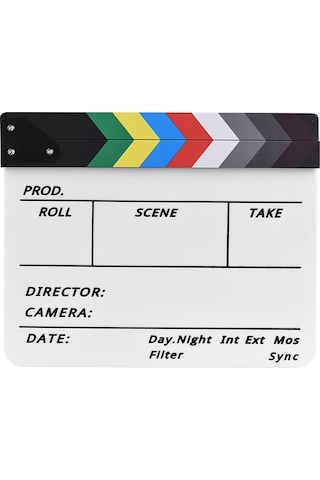 Profesyonel Akrilik Klaket Beyaz Tahta Tv Film Yönetmen Kurgusu Aksiyon Sahnesi Klaket Tahtası Marker Kalemi Silgisi İle