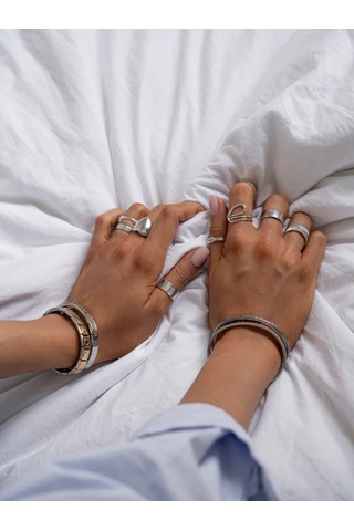 Sılverme 925 Ayar Gümüş Çift Deniz Düğüm Halkası 388928136 Gümüş