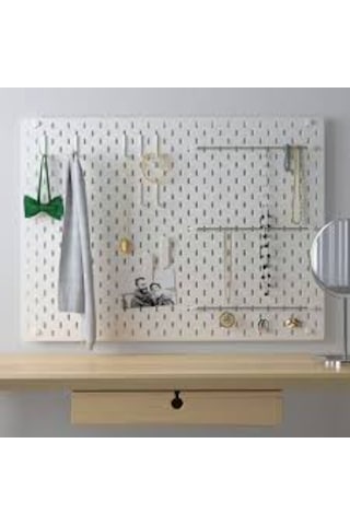 Ikea Skadis Uyumlu Beyaz Delikli Pano Duvar Organizeri Farklı Ebatlar 76 x 56 CM