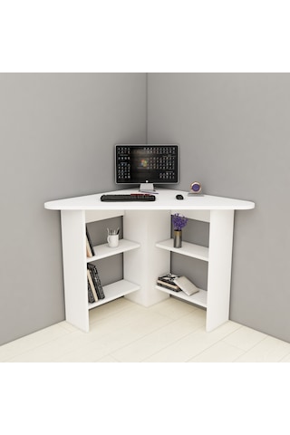 Arnetti Köşe Çalışma Masası Corner Ofis Masası Beyaz
