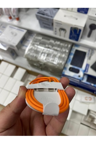 iPhone Uyumlu Özel Turuncu Type-c Şarj Kablosu 15 / 16 / 17 - Düz - Pro - Pro Max