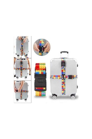 Besthome1 Seyahat Valiz Güvenlik Kemerleri Nilon Kendi Kodlu Kilitli Çapraz Tasarım 200-300cm Ayarlanabilir Abs Kilitle Blok De