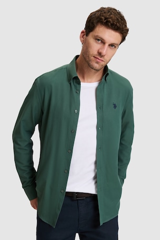 U.S. Polo Assn. Erkek Koyu Yeşil Uzun Kollu Basic Gömlek 50324708-vr079 Koyu Yesıl