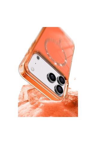 Apple Apple iPhone 17 Pro Max İçin Uyumlu Magsafe Özellikli Işıltılı Tasarımlı Ekstra Darbe Korumalı Kapak