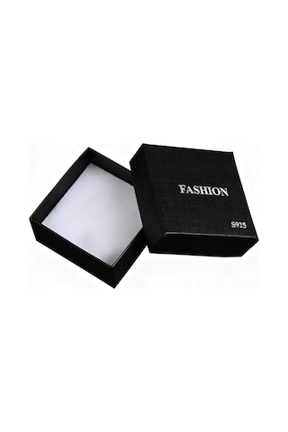 Springsun Siyah Kağıt Mücevher Kutusu - 7.5x7.5x3.5 Cm, İç Sponge İle Mücevheri Korumak, Hediye Paketi Siyah