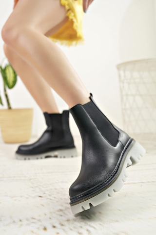 Nesil Shoes Dvm 5004 Siyah Çift Lastikli Kadın Bot-siyah Siyah
