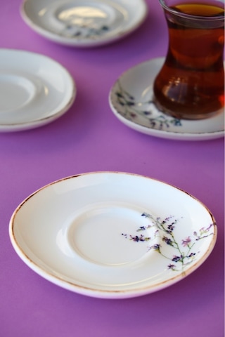 Tabak Evi Pebble Lila Çay Tabağı Takımı 13x11 Cm 6 Parça Pbl06csprs995 Çok Renkli