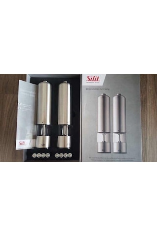Silit Pilli 2'li Baharat Değirmen Seti Çelik