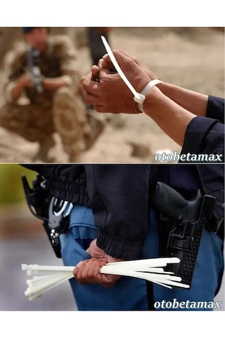 55Cm X 8Mm Plastik Kelepçe Tutuklama-Polis-Jandarma Kelepçesi