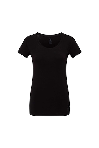 U.S. Polo Assn. Kadın Siyah Derin Yuvarlak Yaka T-Shirt 66003
