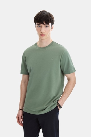 Backandbond Adaçayı Regular Fit Örme Bisiklet Yaka Tişört Mint Yeşili