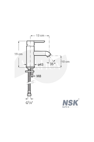 Nsk Özel Seri Lavabo Bataryası - Krom Arkhev0017 Parlak Krom