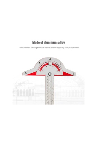 Konesam 20 İnç Metal Açı Çizgisi - Ahşap İşleri Ölçüm Aracı, 1mm Hassasiyetli Kenar Ölçer, Gümüş Renk