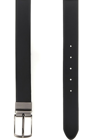 Guess Erkek Siyah/kahverengi Algarve Çift Yönlü Deri Kemer Siyah/kahverengi