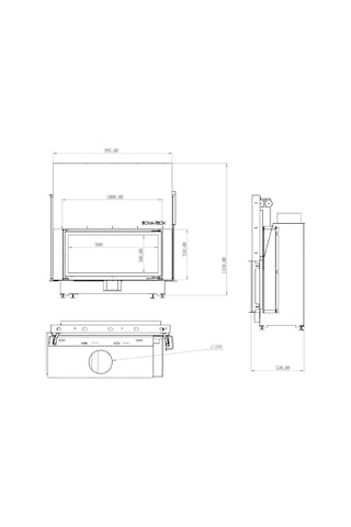 Echa Tech Asansörlü Çelik Şömine Haznesi Düz 100 X 51 D