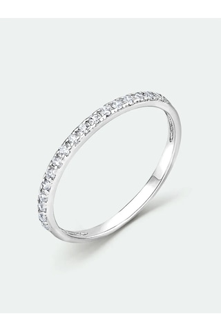 Torgovyj Dom Uvelir Holding İnce Gümüş Yollu Yüzük, Zirkon Taşlı, Parlak 348630720 Gümüş