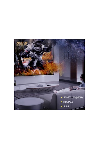 Oh03, Fiber Optik 4k Hdmı Aoc Kablo - Tv Pc Projeksiyon, Hdr Arc Hdcp 10 Metre Duvar İçi Başlıklı