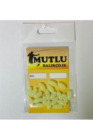 Mutlu Balıkçılık Fosforlu Elips Boncuk 20'li Paket 6 x 12 MM