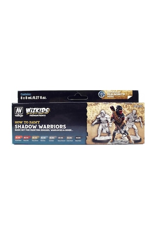 Vallejo 80253 8x8 Ml. Shadow Warriors, Wizkits Serisi Model Boyası Seti Renkli