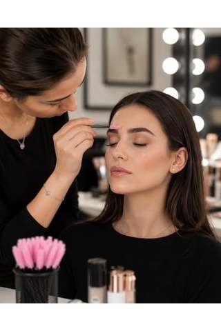 Shopexxtra 50 Li Kaş Ve Kirpik Tarama Fırçası, Tek Kullanımlık Maskara Spoolie Fırça Seti, İpek Kirpik, Microblading Ve Kalıcı Makyaj İçin