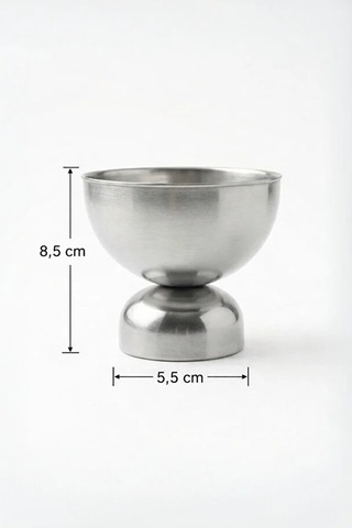 4 Parça Çelik Dondurma Sunum Tepsisi Ayaklı Çerez Kasesi Stainless Steel Metalik