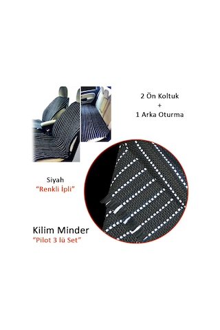 Nyf Kilim Minder Pilot 3 Lü Set 2 Ön Koltuk + 1 Arka Koltuk Serme Oturma Üniversal