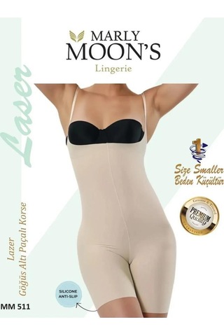 Hipatu Lazer Kesim Göğüs Altı Paçalı Korse Sıyah