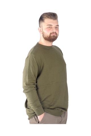 Mode Xl Büyük Beden Kazak Bisiklet Yaka 22207 Haki 001
