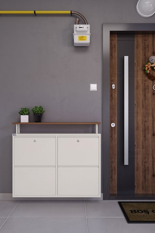 Ceha  Kilitli Tablalı 4'lü Metal Ayakkabılık - Beyaz K.AYK-2.4/AC/P 9010/KL Beyaz