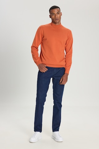 Ac&Co / Altınyıldız Classics Erkek Kıremıt Pamuklu Standart Fit Normal Kesim Yarım Balıkçı Yaka Triko Kazak Kıremıt Kiremit