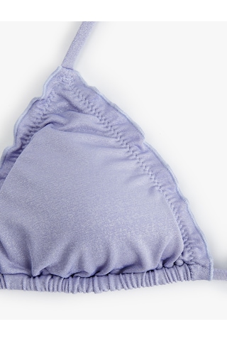 Koton Parlak Fırfırlı Bikini Üstü Lila 5sak10190mm Lila