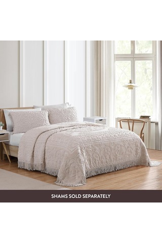 Lexroo Madalyon Şönil Yatak Örtüsü, Queen Size, Blush Çok Renkli