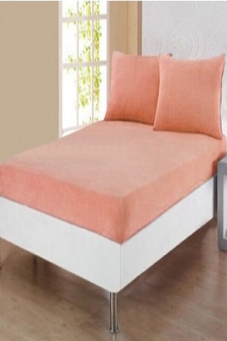 Altın Karma Havlu Lastikli Çarşaf Takımı 180x200 Cm 2 Adet 50x70 Cm Yastık Kılıfı Gül Kurusu