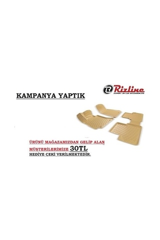 Ford Fiesta 2009-2012 3D Havuzlu Bej Paspas Rizline Drs