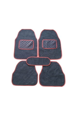 Mazda Uyumlu Kırmızı Kapitone Topuk Destekli Oto Halı Paspas