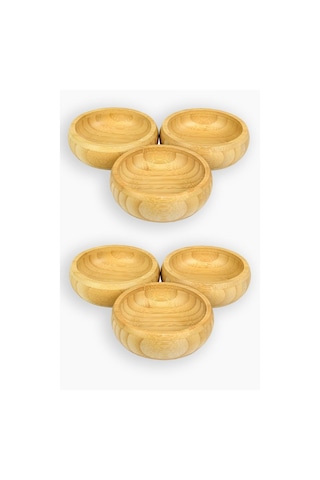 Bambu Ahşap Sosluk Ve Çerezlik 10 Cm 6'lı Set Bambu