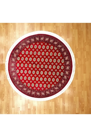 Buhara 160 X 160 Yuvarlak İpek Halı Kırmızı