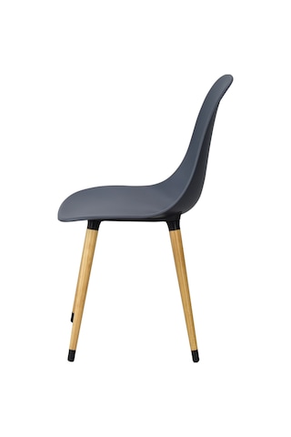 Vilinze Eames Naturel Ahşap Ayak Plastik Füme Sandalye Eames-beyaz